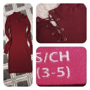 Midi & Ribbed Burgundy Dress, XTra Small to Small. Lots of stretch. Brand New